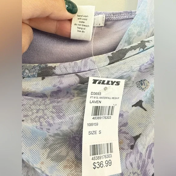 NWT Full Tilt Waterfall Mesh Printed Womens Slip Dress - Picture 13 of 14